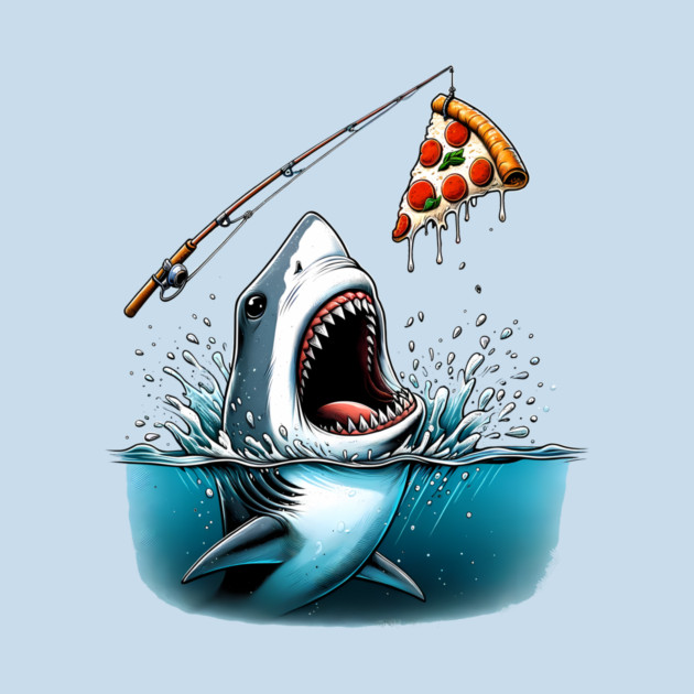 Funny Shark with Pizza, Pizza Lover by logiamerch