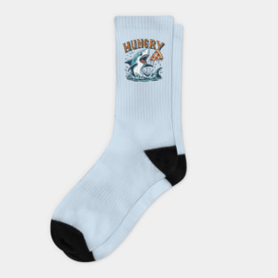 Funny Shark with Pizza, Pizza Lover Socks