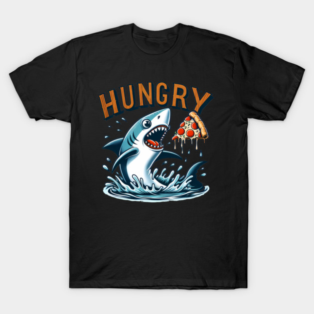 Funny Shark with Pizza, Pizza Lover T-Shirt by logiamerch