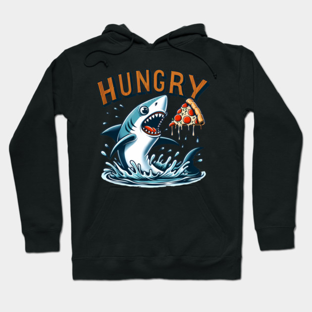 Funny Shark with Pizza, Pizza Lover Hoodie by logiamerch