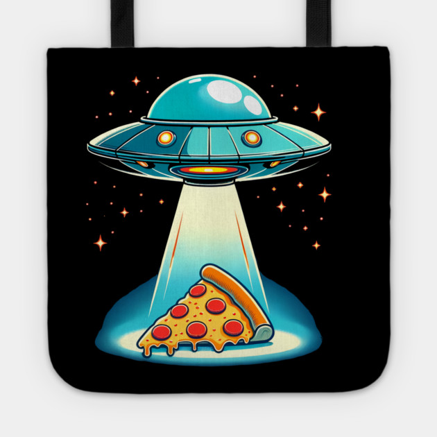 Funny Pizza Ufo, Pizza Lover Tote by logiamerch