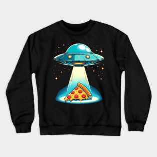 Funny Pizza Ufo, Pizza Lover Crewneck Sweatshirt