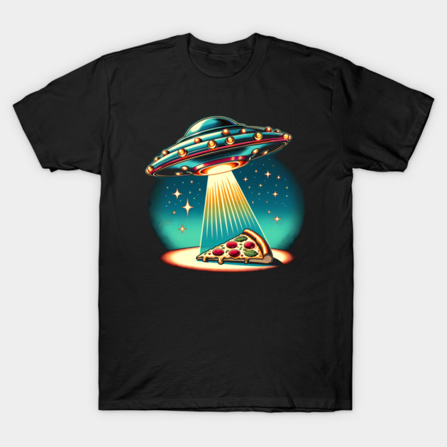 Funny Pizza Ufo, Pizza Lover T-Shirt by logiamerch