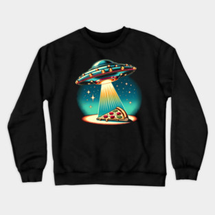 Funny Pizza Ufo, Pizza Lover Crewneck Sweatshirt