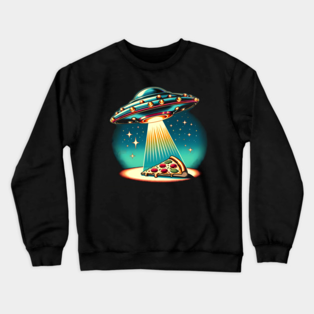 Funny Pizza Ufo, Pizza Lover Crewneck Sweatshirt by logiamerch