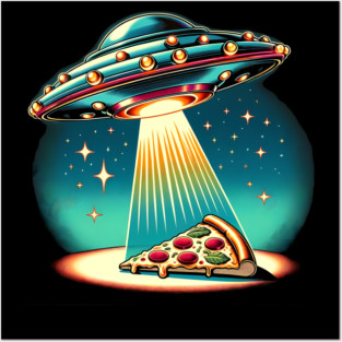 Funny Pizza Ufo, Pizza Lover Posters and Art