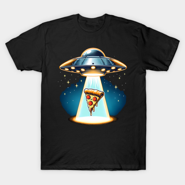 Funny Pizza Ufo, Pizza Lover T-Shirt by logiamerch