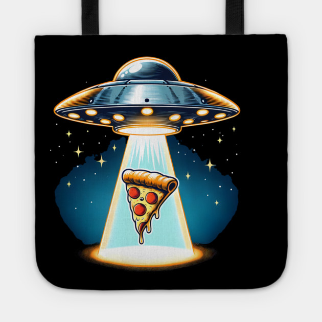 Funny Pizza Ufo, Pizza Lover Tote by logiamerch