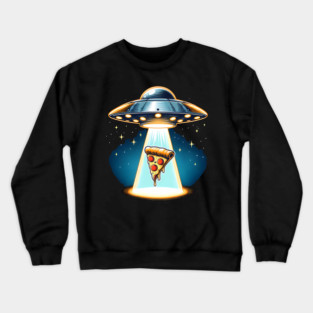 Funny Pizza Ufo, Pizza Lover Crewneck Sweatshirt