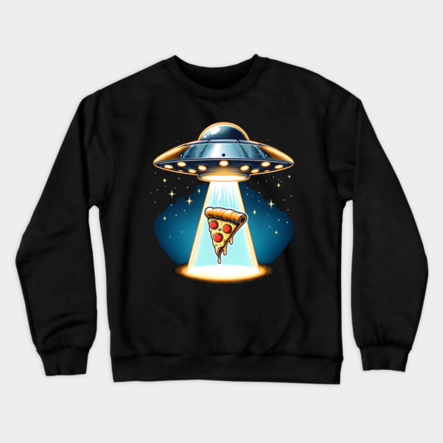 Funny Pizza Ufo, Pizza Lover Crewneck Sweatshirt by logiamerch