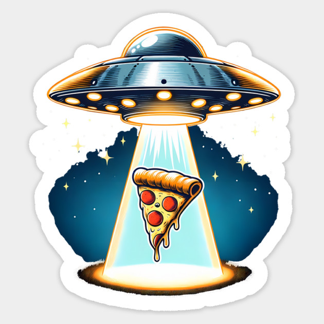 Funny Pizza Ufo, Pizza Lover Sticker by logiamerch