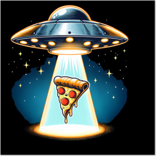 Funny Pizza Ufo, Pizza Lover Posters and Art