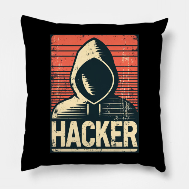 Vintage Hacker Pillow by Hack The Planet