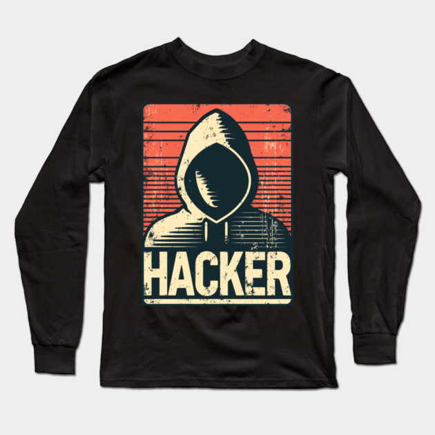 Vintage Hacker Long Sleeve T-Shirt by Hack The Planet