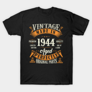 Vintage 80th Birthday Decorations Men Funny 1944 80 Birthday T-Shirt