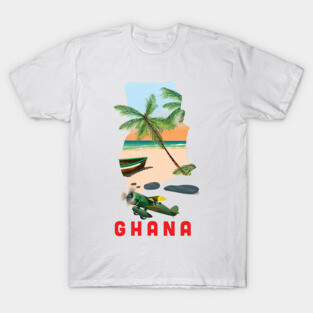 Ghana Map Travel poster T-Shirt