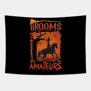 Vintage Horse Riding Halloween Cowboy Cowgirl Witch Costume Tapestry