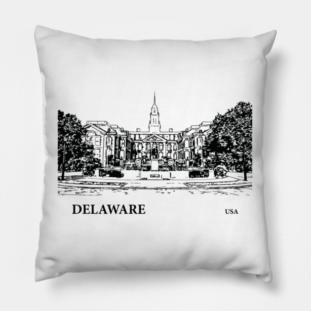 Delaware State USA Pillow by Lakeric