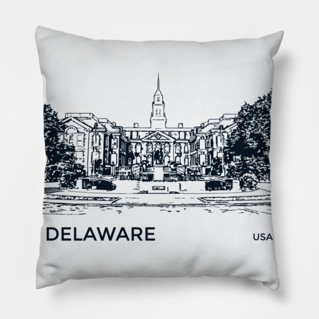 Delaware State Iowa Pillow by Lakeric