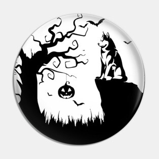 Siberian Husky Dog Halloween Witch Costume Styled Husky Mom Pin