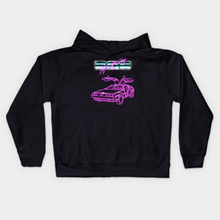 Synthwave DeLorean Kids Hoodie