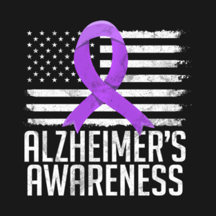 Alzheimer's Awareness Month Day Dementia Cure USA Flag T-Shirt