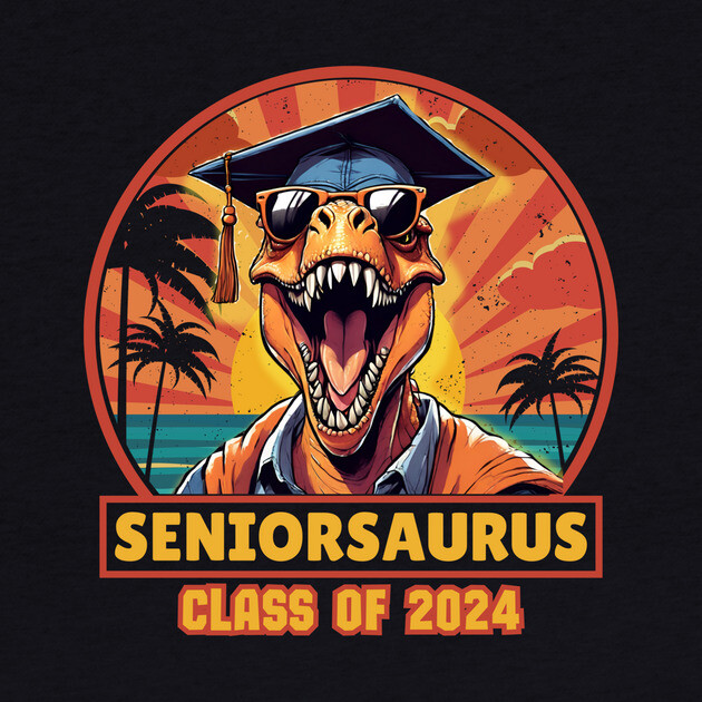 T Rex Seniorsaurus Class Of 2024 by The WYLD Tribe