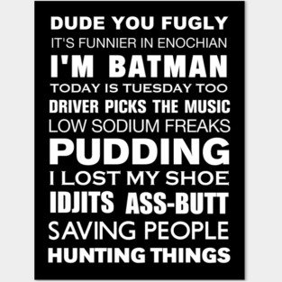 Supernatural Subway Art Quotes Posters and Art