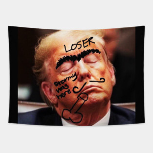 Trump sleeping in court Tapestry