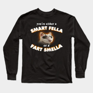 Smart Fella Cat Meme Long Sleeve T-Shirt
