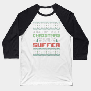Ugly Christmas Sweater Baseball T-Shirt