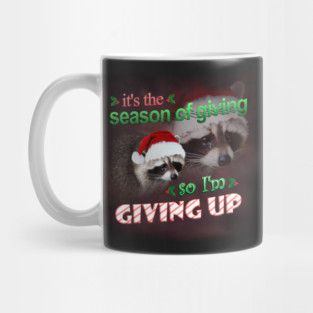 Christmas Raccoon Meme Mug