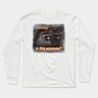 Economy Raccoon Meme Long Sleeve T-Shirt
