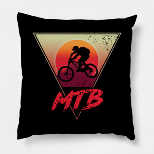 Retro Mountain Biking Pillow