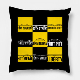 Nine Pittsburgh Bridges Pillow