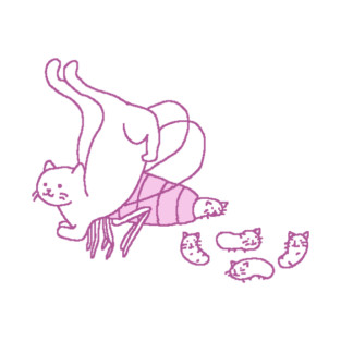 Cat mother lays adorable larvae T-Shirt