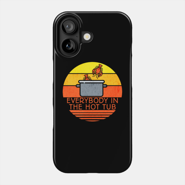 Retro Sunset Lobster Pot, Hot Tub Phone Case by HolidayBug