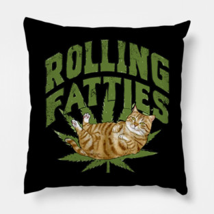 Vintage Rolling Fatties Cat Retro Kitty Kitten Meow Men Women Pillow
