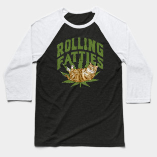 Vintage Rolling Fatties Cat Retro Kitty Kitten Meow Men Women Baseball T-Shirt