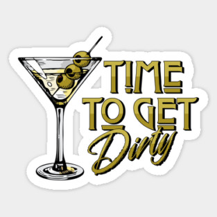 Retro-look Dirty Martini Fun Sticker