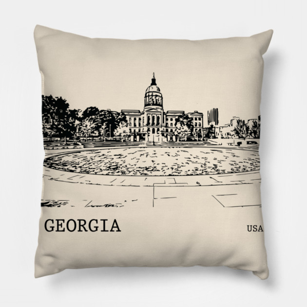 Georgia State USA Pillow by Lakeric