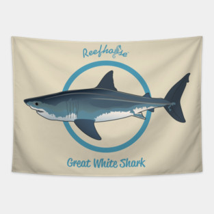 Reefhorse Great White Shark Tapestry