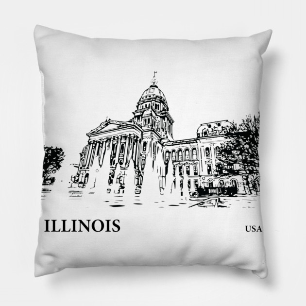 Illinois State USA Pillow by Lakeric
