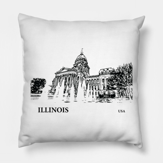 Illinois State USA Pillow by Lakeric