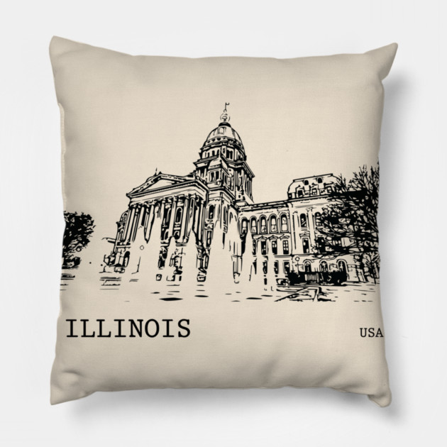 Illinois State USA Pillow by Lakeric