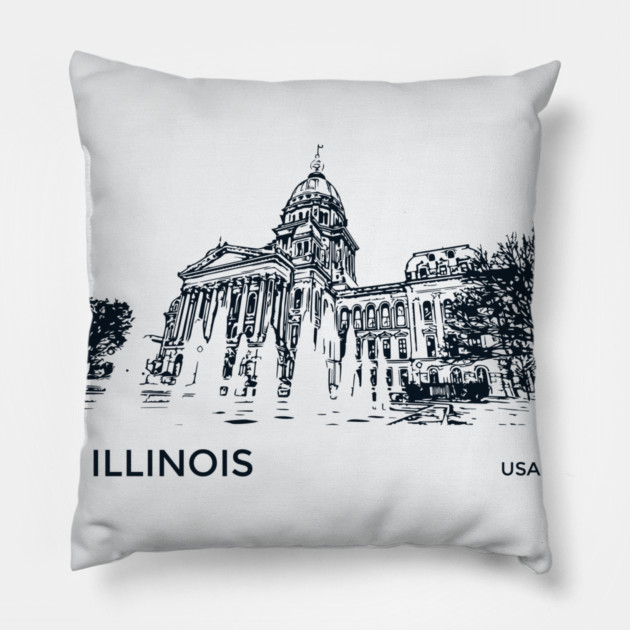 Illinois State USA Pillow by Lakeric