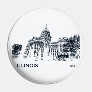 Illinois State USA Pin