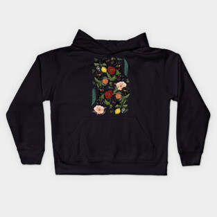 Botanical and Black Dachshund Kids Hoodie