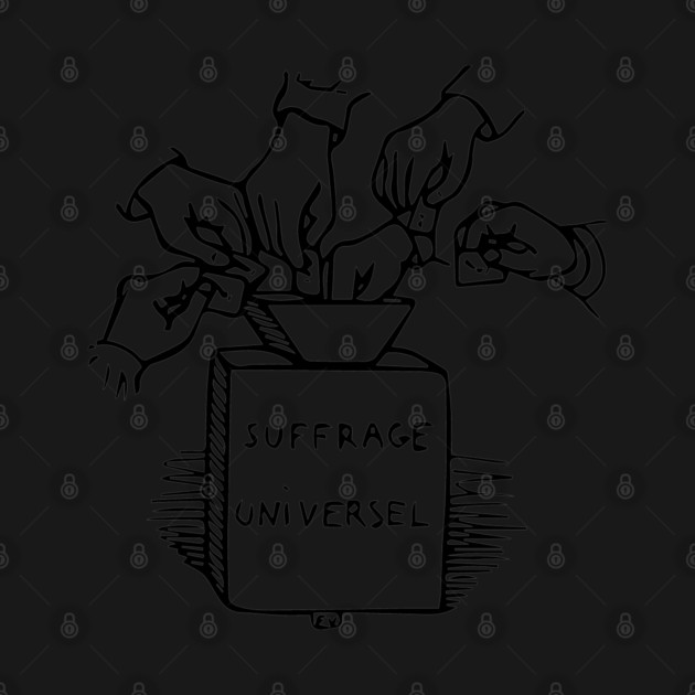 Universal Suffrage - Felix Vallotton - Suffrage Universel Voting 1902 Woodcut by Yesteeyear