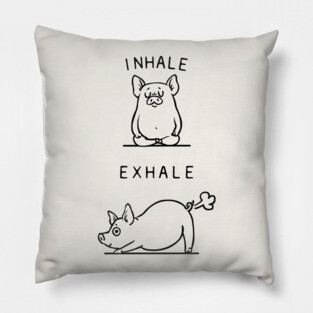 Inhale Exhale Pig Pillow